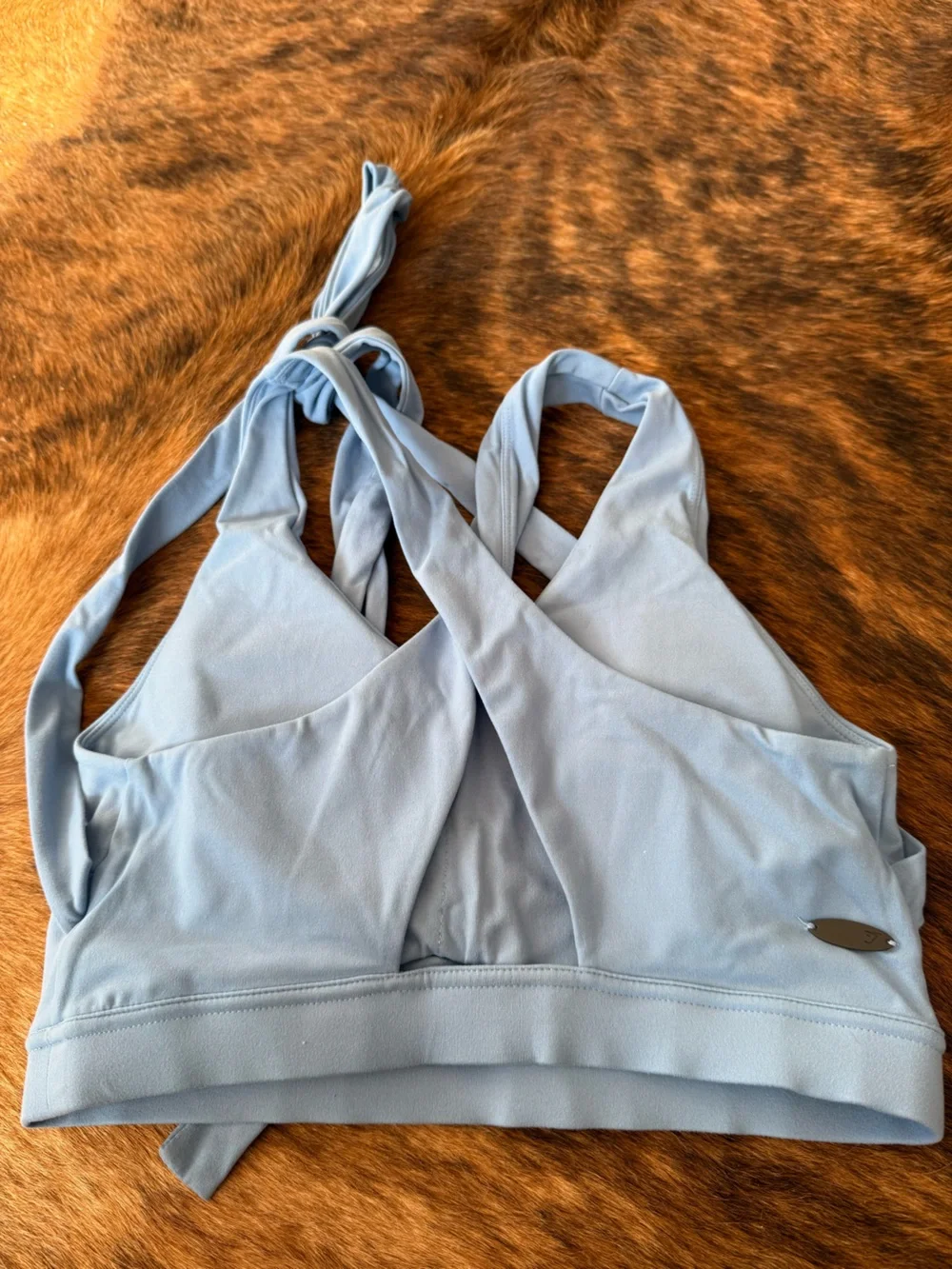 Gymshark Light Blue Wrap-Back Sports Bralette